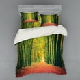 thumbnail image 1 of Ambesonne Fall Bedding Set 4 Pcs, Warm Autumn Dramatic Road, Queen, Green, 1 of 2