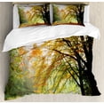 thumbnail image 1 of Ambesonne Fall Duvet Cover Sets, Autumn Forest Peace View, 2-King, Orange Green, 1 of 7