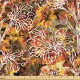 thumbnail image 1 of Ambesonne Fall Fabric by the Yard Upholstery, Autumnal Botanical Pattern, 10 Yards, Fawn Mustard and Vermilion, 1 of 1