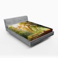 thumbnail image 1 of Ambesonne Fall Fitted Sheet, Autumn Forest Peace View, Queen Size, Orange Green, 1 of 2