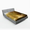 thumbnail image 1 of Ambesonne Fall Fitted Sheet, Autumn Morning Scenic, Queen Size, Green Yellow, 1 of 3