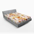 thumbnail image 1 of Ambesonne Fall Fitted Sheet, Autumn Season Elements Nature, Full Size, Yellow Orange, 1 of 2