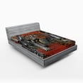 thumbnail image 1 of Ambesonne Fall Fitted Sheet, Beech Forest Autumn, Queen Size, Grey Red, 1 of 2