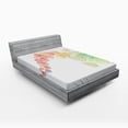 thumbnail image 1 of Ambesonne Fall Fitted Sheet, Flying Leaves Art, Queen Size, Multicolor, 1 of 2