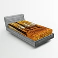 thumbnail image 1 of Ambesonne Fall Fitted Sheet, Misty Autumn Park Rustic, Twin XL Size, Orange Brown, 1 of 3