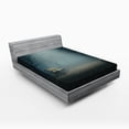 thumbnail image 1 of Ambesonne Fall Fitted Sheet, Mysterious Park Horror, Full Size, Blue Cream, 1 of 2