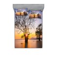 thumbnail image 1 of Ambesonne Fall Fitted Sheet & Pillow Sham Set, Autumn Trees View Habitat, Full, Blue Yellow, 1 of 2