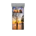 thumbnail image 1 of Ambesonne Fall Fitted Sheet & Pillow Sham Set, Autumn Trees View Habitat, Twinxl, Blue Yellow, 1 of 2