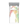 thumbnail image 1 of Ambesonne Fall Fitted Sheet & Pillow Sham Set, Flying Leaves Art, Twinxl, Multicolor, 1 of 2