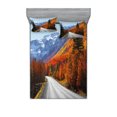 thumbnail image 1 of Ambesonne Fall Fitted Sheet & Pillow Sham Set, Highway Countryside Travel, Full, Multicolor, 1 of 3