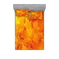 thumbnail image 1 of Ambesonne Fall Fitted Sheet & Pillow Sham Set, Maple Botany Foliage Leaf, Queen, Orange Yellow, 1 of 3