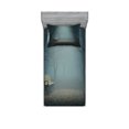 thumbnail image 1 of Ambesonne Fall Fitted Sheet & Pillow Sham Set, Mysterious Park Horror, Twin, Blue Cream, 1 of 2