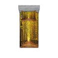 thumbnail image 1 of Ambesonne Fall Fitted Sheet & Pillow Sham Set, Pathway into the Forest, Twin, Yellow Brown, 1 of 2