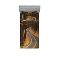 thumbnail image 1 of Ambesonne Fall Fitted Sheet & Pillow Sham Set, Roadway Mountains Travel, Twinxl, Multicolor, 1 of 2