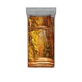 thumbnail image 1 of Ambesonne Fall Fitted Sheet & Pillow Sham Set, Scenic Outdoors Empty Road, Twinxl, Redwood Yellow Orange, 1 of 2