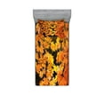 thumbnail image 1 of Ambesonne Fall Fitted Sheet & Pillow Sham Set, Vivid Autumn Maple Leaves, Twinxl, Orange Yellow Brown, 1 of 2