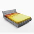 thumbnail image 1 of Ambesonne Fall Fitted Sheet, Retro Autumn View, Queen Size, Orange Yellow, 1 of 2