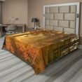 thumbnail image 1 of Ambesonne Fall Flat Sheet, Misty Autumnal Forest, Queen Size, Orange Brown Green, 1 of 1