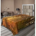 thumbnail image 1 of Ambesonne Fall Flat Sheet, Misty Autumnal Forest, TwinXL Size, Orange Brown Green, 1 of 1