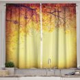 thumbnail image 1 of Ambesonne Fall Kitchen Curtains, Retro Autumn View, 55"x45", Orange Yellow, 1 of 3