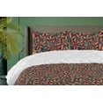 thumbnail image 1 of Ambesonne Fall Leaves Down Alternative Quilt Comforter, Romantic Autumn Leaves, Twin XL, Teal Amber Raspberry, 1 of 5
