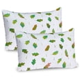 thumbnail image 1 of Ambesonne Fall Leaves Pillow Sham 2 Pack, Randomly Arranged, 26"x20", Olive Green Fern Green, 1 of 3