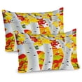 thumbnail image 1 of Ambesonne Fall Pillow Sham 2 Pack, Autumn Scene with Leaves, 30"x20", Mustard Orange Green, 1 of 3