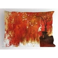 thumbnail image 1 of Ambesonne Fall Pillow Sham, Woman in White on Swing, 36" X 20", Orange Brown White, 1 of 2