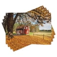 thumbnail image 1 of Ambesonne Fall Place Mats Set of 4, Red Swedish Country House, Standard Size, Multicolor, 1 of 6