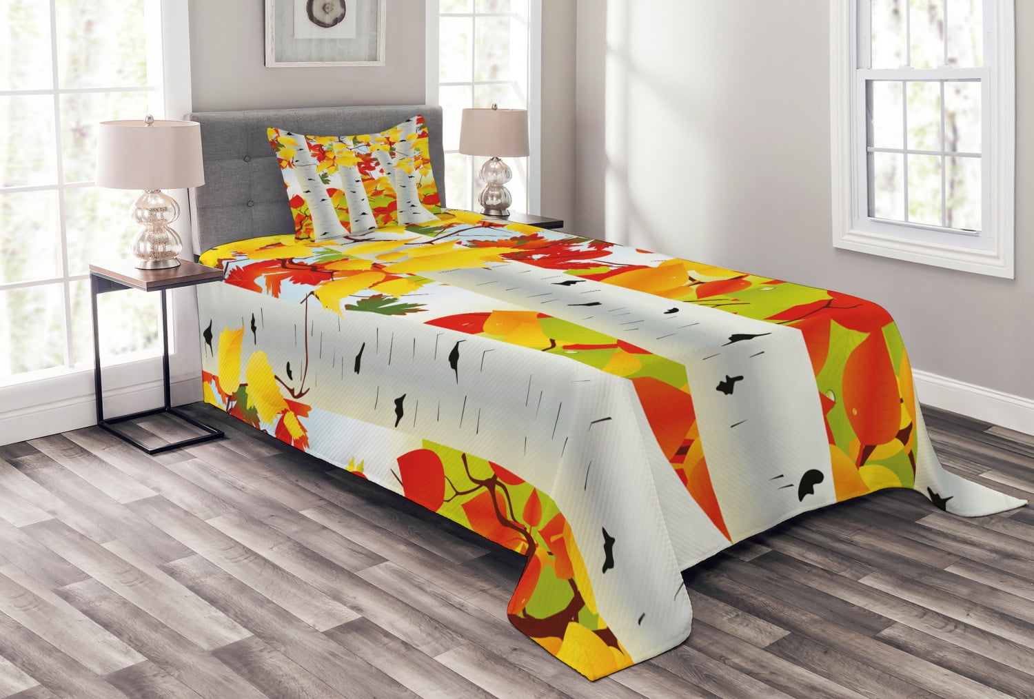 White Quilted Twin Bedspread Set for Kids