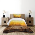 thumbnail image 1 of Ambesonne Fall Quilted Bedspread Set 2 Pcs, Empty Tabletop and Wheat, Twin Size, Brown Orange Yellow, 1 of 6