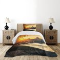 thumbnail image 1 of Ambesonne Fall Quilted Bedspread Set 2 Pcs, Sunset Tiber River Rome, Twin Size, Marigold Yellow Black, 1 of 3
