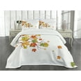 thumbnail image 1 of Ambesonne Fall Quilted Bedspread Set 3 Pcs, Autumn Foliage Maple Leaf, King Size, Yellow Orange, 1 of 5