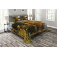thumbnail image 1 of Ambesonne Fall Quilted Bedspread Set 3 Pcs, Lake Woodland at Sunset, King Size, Multicolor, 1 of 3