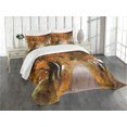 thumbnail image 1 of Ambesonne Fall Quilted Bedspread Set 3 Pcs, Serene Vivid Maple Trees, King Size, Orange Brown Green, 1 of 5