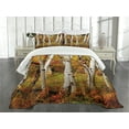 thumbnail image 1 of Ambesonne Fall Quilted Bedspread Set 3 Pcs, White Birch Trees Serenity, Queen Size, Multicolor, 1 of 5
