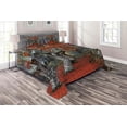 thumbnail image 1 of Ambesonne Fall Quilted Coverlet 3 Pcs, Beech Forest Autumn, King Size, Grey Red, 1 of 2