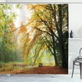 thumbnail image 1 of Ambesonne Fall Shower Curtain, Autumn Forest Peace View, 69"Wx84"L, Orange Green, 1 of 5