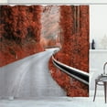 thumbnail image 1 of Ambesonne Fall Shower Curtain, Dreamy Road Travel Theme, 69"Wx75"L, Orange Pale Grey, 1 of 5
