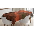 thumbnail image 1 of Ambesonne Fall Tablecloth Rectangular Table Cover, Misty Forest Leaves Orange, 52"x70", Brown Orange, 1 of 4