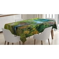 thumbnail image 1 of Ambesonne Fall Tablecloth Rectangular Table Cover, Scenic Fall Valley Lakes, 60"x84", Green Blue Orange, 1 of 4