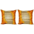 thumbnail image 1 of Ambesonne Fall Throw Pillow Cover 2 Pack, Fallen Leaves Rustic Style, 20", Pale Coffee Marigold, 1 of 5
