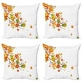 thumbnail image 1 of Ambesonne Fall Throw Pillow Cover 4 Pack, Autumn Foliage Maple Leaf, 18", Yellow Orange, 1 of 5