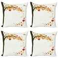 thumbnail image 1 of Ambesonne Fall Throw Pillow Cover 4 Pack, Flying Maple Leaf Seasons, 18", Brown Orange, 1 of 7