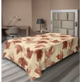 thumbnail image 1 of Ambesonne Falling Leaves Flat Bedding Sheet Soft Top Sheet, Romantic Leafy Art, Twin, Cream Pale Maroon, 1 of 1