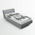 thumbnail image 1 of Ambesonne Family Fitted Sheet, Happiness Phrase, Twin XL Size, Black Grey, 1 of 2