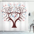 thumbnail image 1 of Ambesonne Family Shower Curtain, Wedding Tree Heart Shape, 69"Wx75"L, Maroon Pink and Blue, 1 of 5