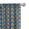 thumbnail image 1 of Ambesonne Fantasy Window Curtains, Oriental Boho Rounds Stars, Each 28" W x 63" L, Cobalt Blue Dark Orange, 1 of 4