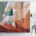 thumbnail image 1 of Ambesonne Fantasy Art Shower Curtain, Little Wood House, 69"Wx84"L, Tan Green, 1 of 5