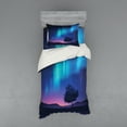 thumbnail image 1 of Ambesonne Fantasy Bedding Set 3 Pcs, Aurora Borealis Tree, Twin, Blue Purple, 1 of 2